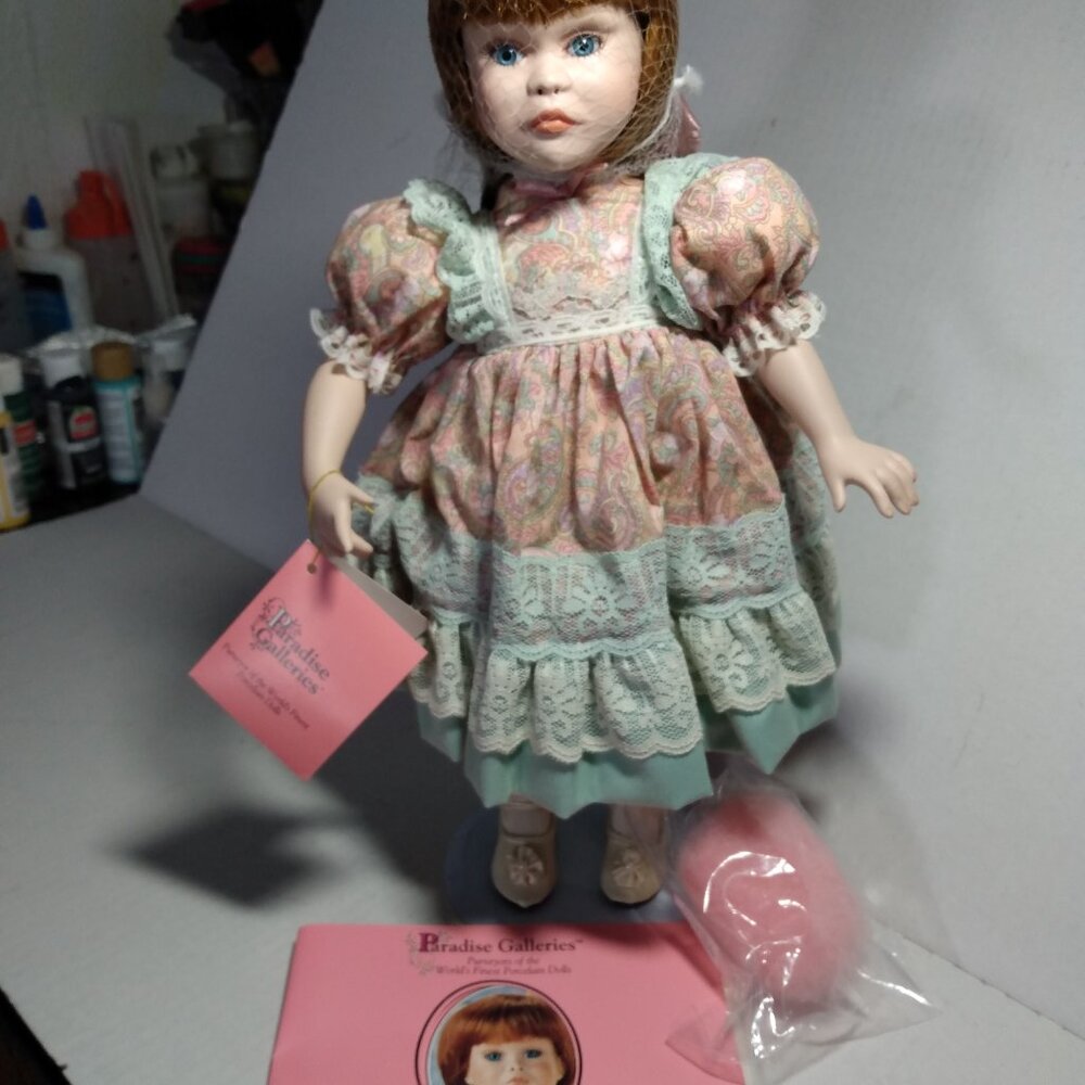 Paradise Galleries Treasury Collection Porcelain Doll 'Sarah at the Fair' ~ NIB